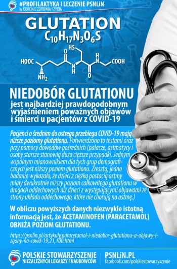 Memy PSNLiN - Paracetamol i niedobór glutationu a objawy i zgony na COVID-19
