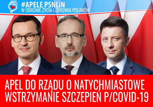Apel Polskiego Stowarzyszenia Niezależnych Lekarzy i Naukowców w sprawie natychmiastowego wstrzymania Narodowego Programu szczepień przeciwko Covid-19