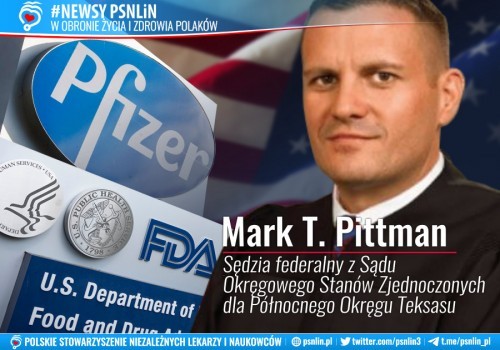 Sąd Federalny USA nakazał upublicznić tajne dokumenty Pfizera, które ukrywała FDA.