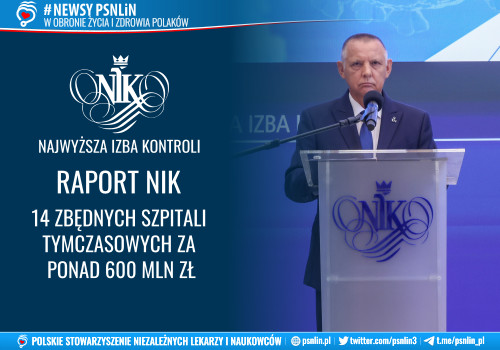 Raport NIK Covid-19 - 14 zbędnych szpitali tymczasowych za ponad 600 mln zł