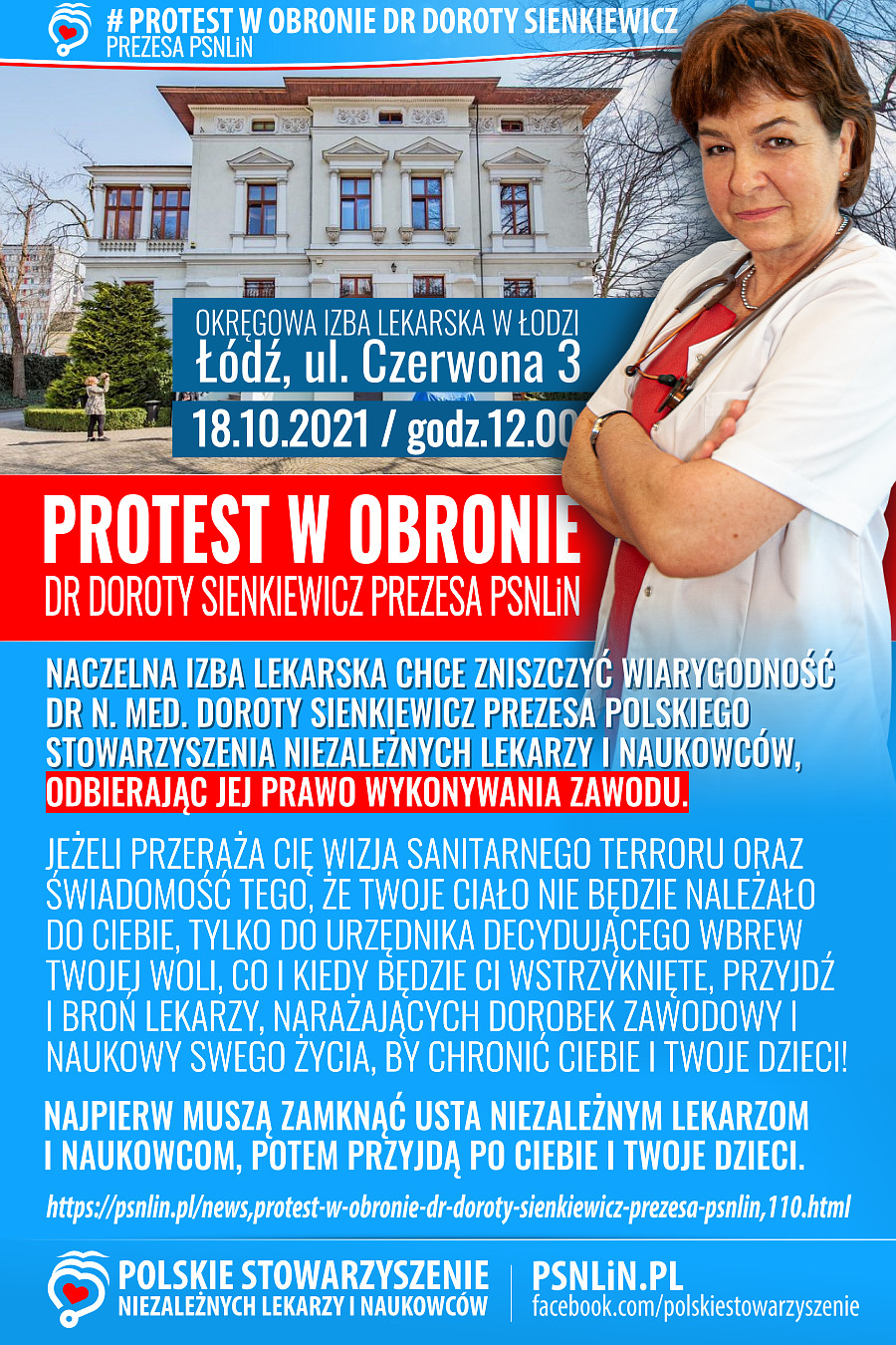 Protest_w_obronie_dr_Doroty_Sienkiewicz_Prezesa_PSNLiN-Memy_PSNLiN
