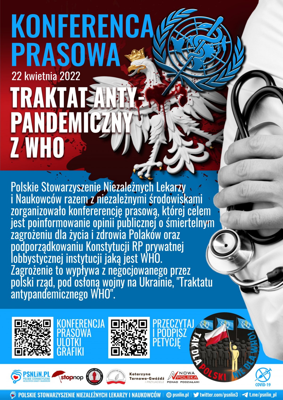 Traktat pandemiczny WHO to koniec Polski - Nie dla WHO i IHR