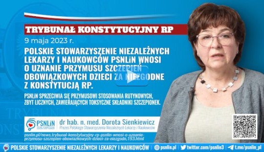 Trybunał Konstytucyjny - obowiązek szczepień dzieci - Oświadczenie prezes PSNLiN dr hab. n. med. Doroty Sienkiewicz